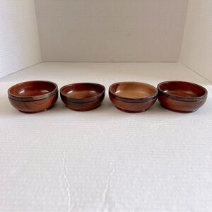 Set of Four Wooden Display / Trinket Bowls
